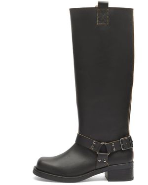 Samsøe & Samsøe Sabrenta Knee High Buckled Boots - Black