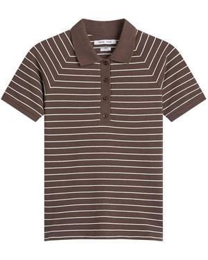 Samsøe & Samsøe Samia Shorts Sleeve Polo Top - Brown