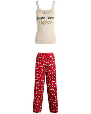 Skims X Cpfm Tank Top & Modal Waffle Pant Sleep Set - Red
