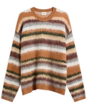 BOUND Alpaca Brushed Stripe Jumper - Brown
