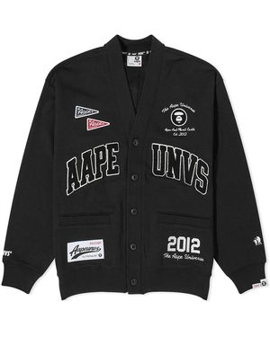 Aape By A Bathing Ape Aape College Cardigan - Black