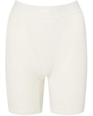 Skims Cotton Rib Boxer - White
