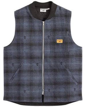 Service Works Thistle Plaid Work Vest - Blue