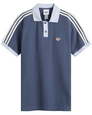 adidas Waffle Knit Polo - Blue