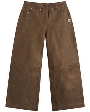 Simone Rocha Wide Leg Utility Curve Jeans - Brown