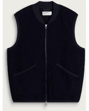 Universal Works Wool Fleece Zip Waistcoat - Blue