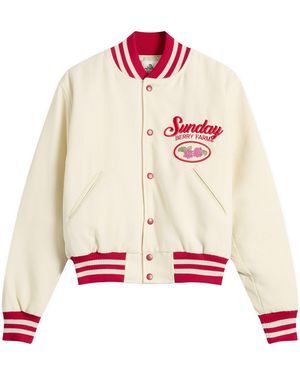 SUNDAYFRUITMARKET Berry Farm Varsity Jacket - Red