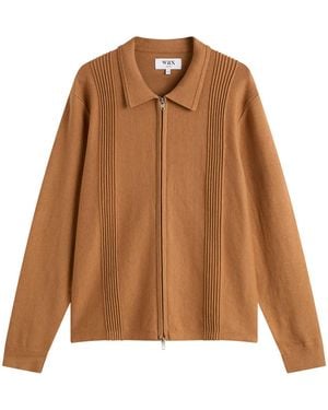 Wax London Lennox Milano Zip Polo - Brown