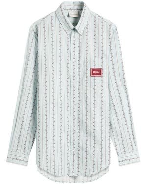 Drole de Monsieur Drole De Monsieur Stripe Logo Shirt - Blue