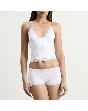 Skims Fits Everybody Lace Triange Cami & Boyshort Set - White