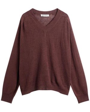 Our Legacy Linen Rue V-Neck Jumper - Purple