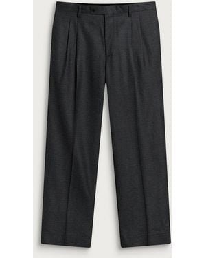 AURALEE Light Wool Pleated Pants - Black