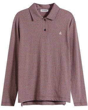 Jil Sander Long Sleeve Polo Shirt - Purple