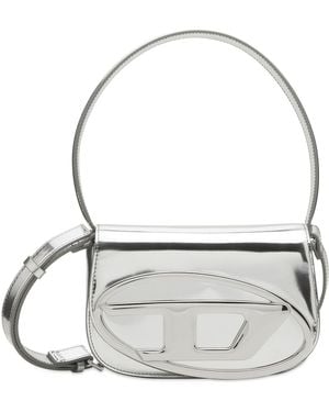 DIESEL 1Dr Logo Mirror Leather Handbag - Grey