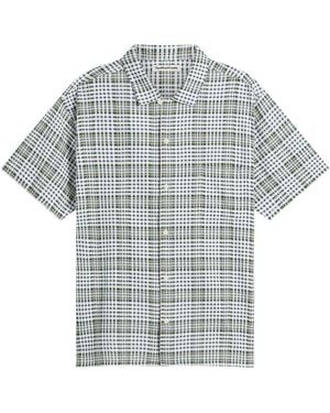 YMC Cotton Check Malick Shirt - Blue