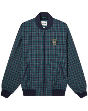 Lacoste Paris Logo Check Bomber Jacket - Blue