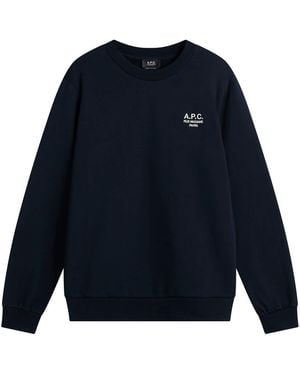A.P.C. Rue Madame Logo Crew Sweatshirt - Blue