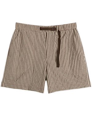 Moncler Check Drawstring Shorts - Brown