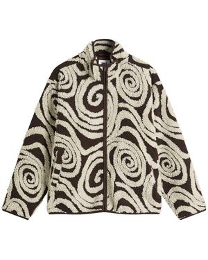 Obey Swirls Jacquard Zip Jacket - Gray