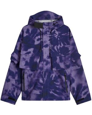 BOILER ROOM Tie Dye Shell Jacket - Blue