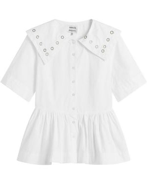 Damson Madder Cyrus Eyelet Blouse - White