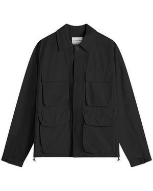 MKI Miyuki-Zoku Washed Cotton Nylon Box Overshirt - Black