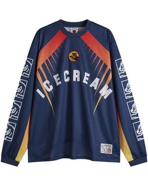 ICECREAM Moto Racer Ls Mesh Shirt - Blue