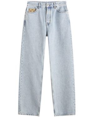 Gucci Cotton Denim Straight Leg Jeans - Blue
