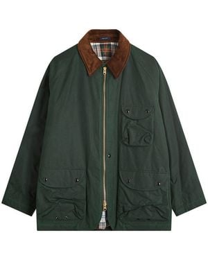 Drake's Waxed Coverall Jacket - Green