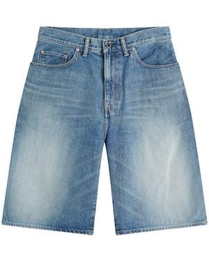 A Bathing Ape University Denim Shorts - Blue