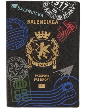 Balenciaga Stamps Passport Holder - Green