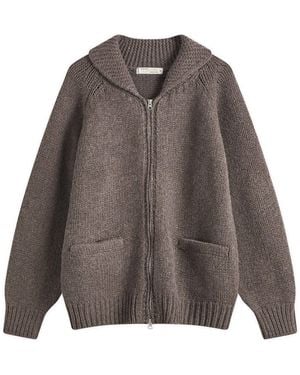 FRIZMWORKS Cowichan Zip Up Cardigan - Brown