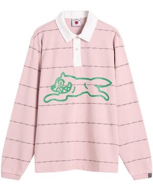 ICECREAM Barbed Wire Running Dog Rugby Shirt - Pink