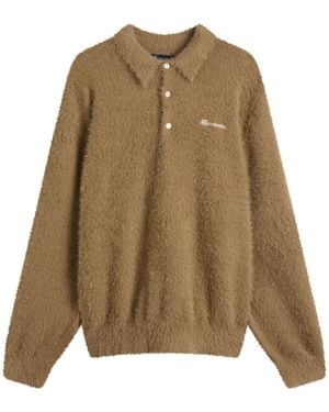 thisisneverthat Sct-Logo Shaggy Knit Polo - Green