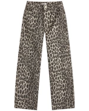 Damson Madder Leopard Drew Cargos - Grey