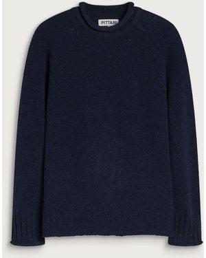 Pittari Seti Heritage Lambswool Roll Collar Jumper - Blue