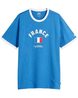 Levi's France Retro Ringer T-Shirt - Blue