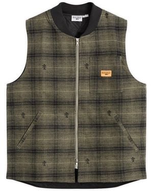 Service Works Thistle Plaid Work Vest - Green