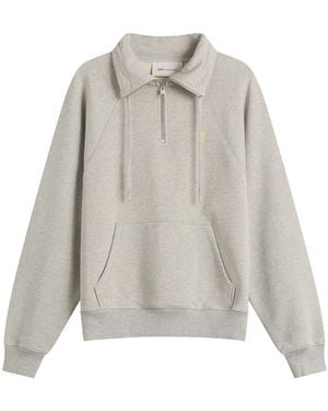 Ami Paris Adc Zip Up Sweatshirt - Grey