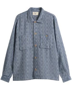 Folk Patch Overshirt - Blue