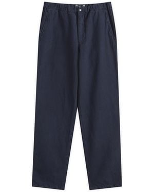 Norse Projects Ezra Relaxed Cotton Linen Pants - Blue