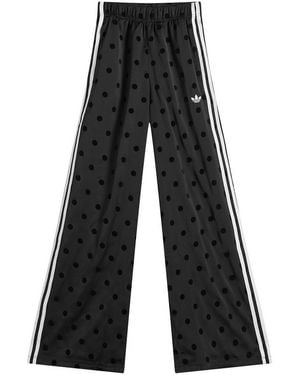 adidas Polka Dot Firebird Wide Trackpants - Black