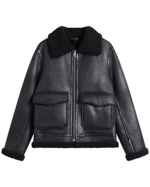 A.P.C. Tommy Faux Shearling Jacket - Black