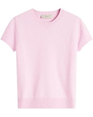 DUNST Fluffy Knitted T-Shirt - Pink