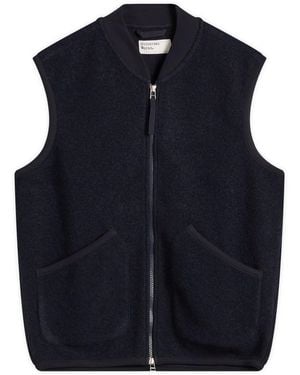 Universal Works Wool Fleece Zip Waistcoat - Blue