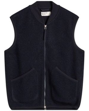 Universal Works Wool Fleece Zip Waistcoat - Blue