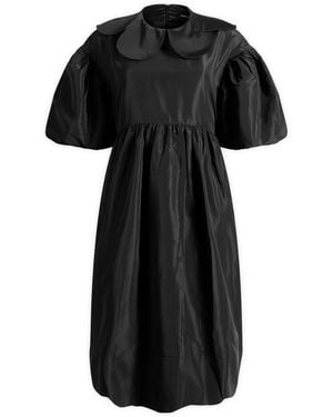 Simone Rocha Mini Puff Sleeve Petal Collar Smock Dress - Black