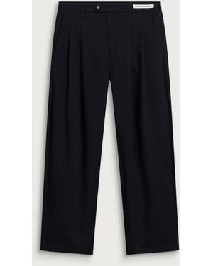 Porter James Dart-Knee Pleated Trousers - Blue