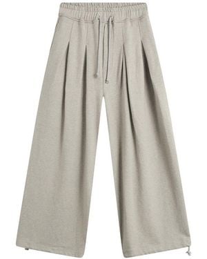 ANGLAN Double Valley Tuck Sweat Trousers - Grey