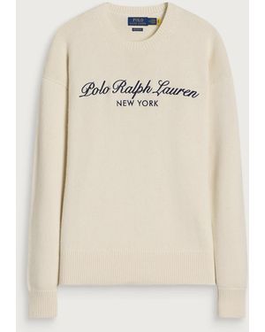 Polo Ralph Lauren Script Logo Jumper - Natural
